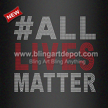 Bling Rhinestone Transfers All Lives Matter for Afro Girl T Shirt